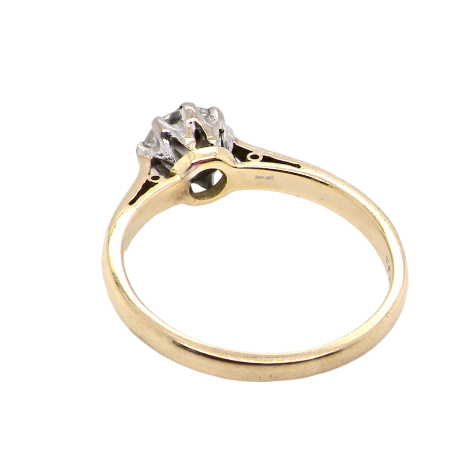 A classic Solitaire Diamond Ring rear view