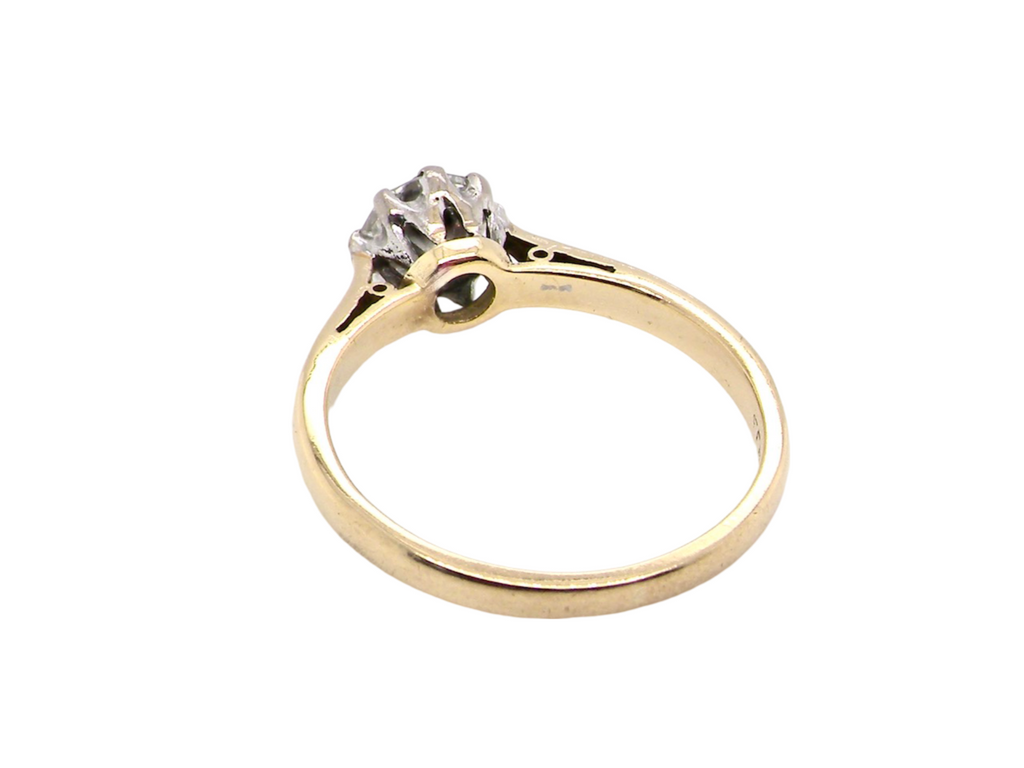 A classic Solitaire Diamond Ring rear view