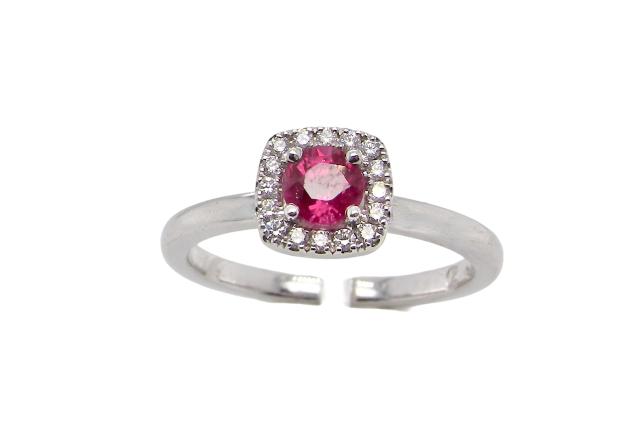 ruby an d diamond cluster ring