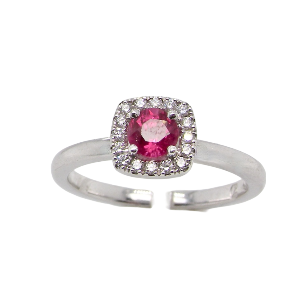 ruby an d diamond cluster ring