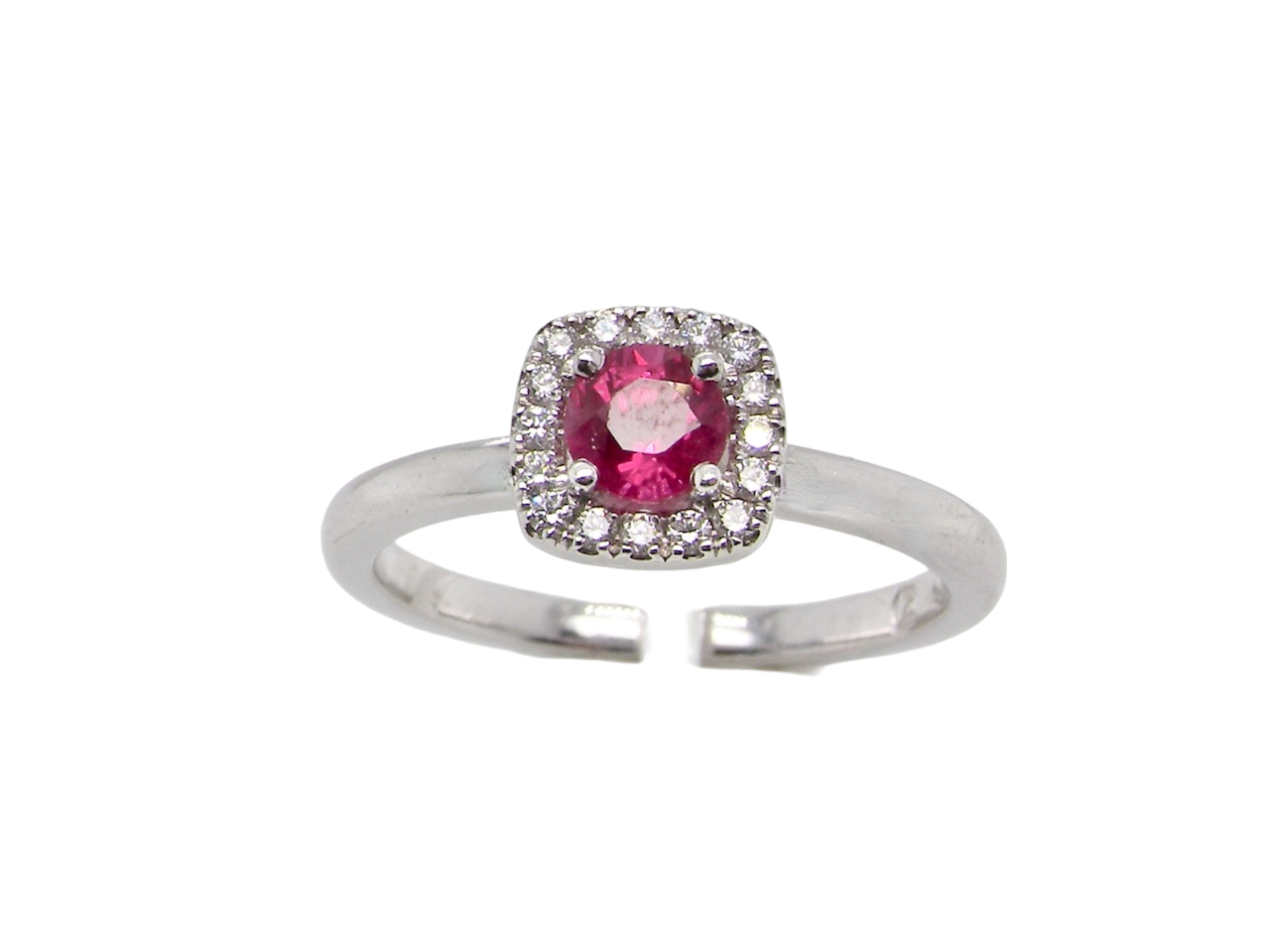 ruby an d diamond cluster ring