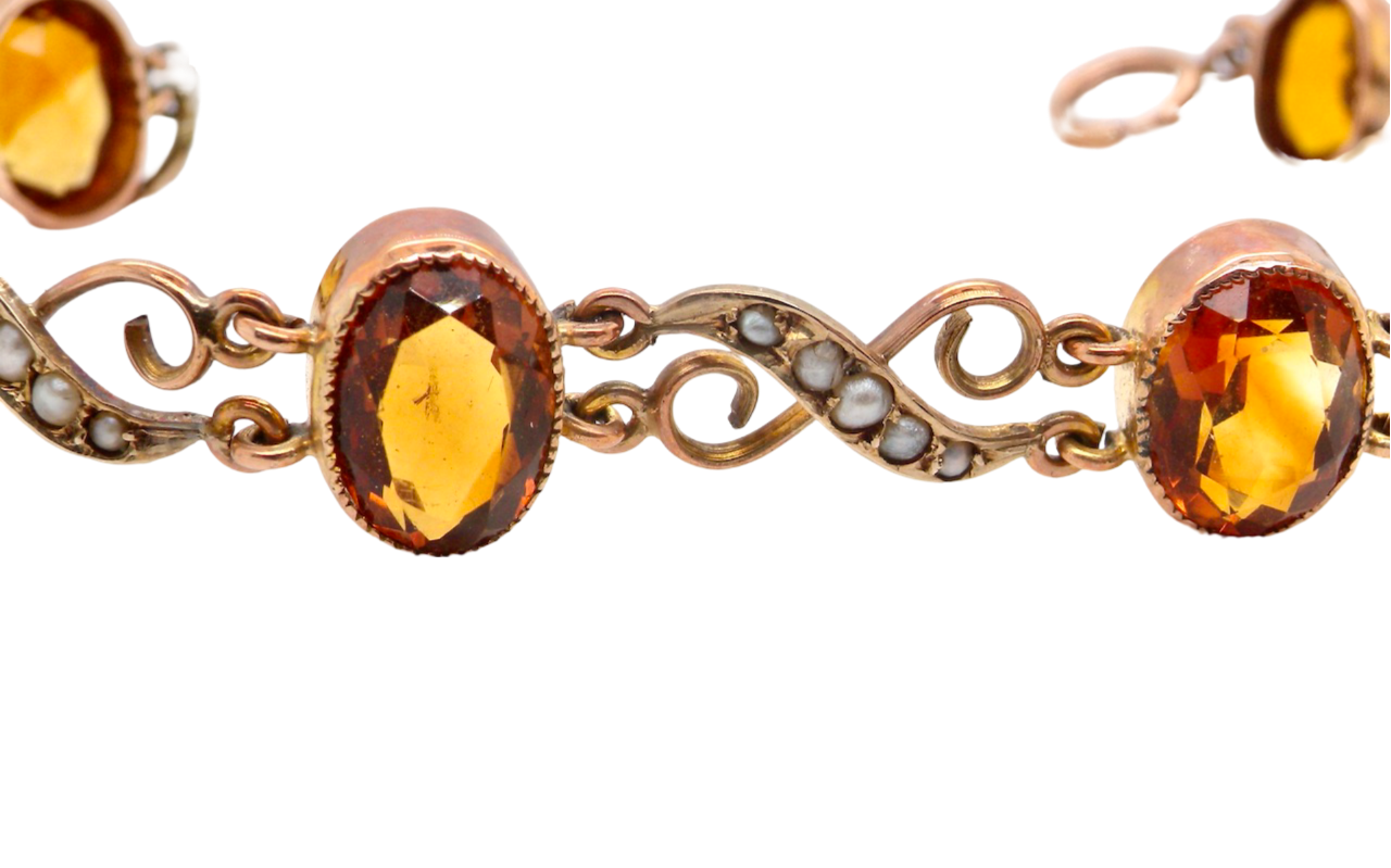 citrine and pearl bracelet