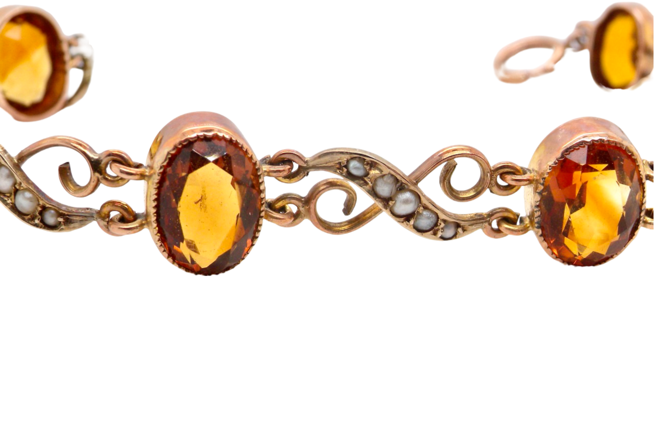 citrine and pearl bracelet