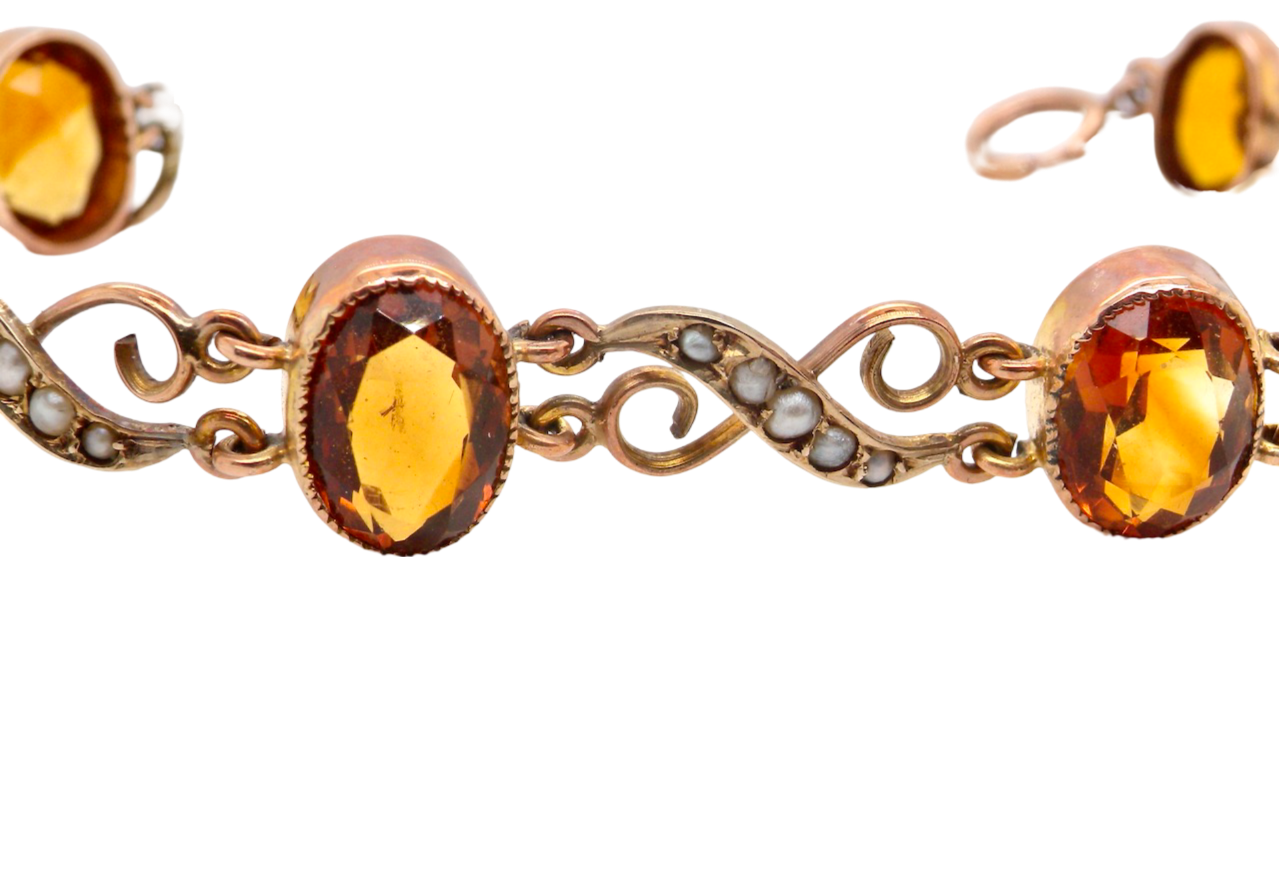 citrine and pearl bracelet