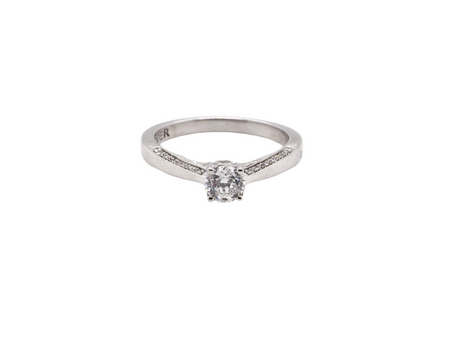 A solitaire diamond ring