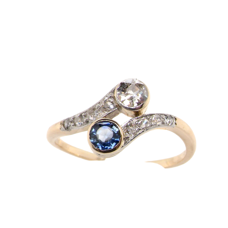 antique Sapphire and Diamond Ring