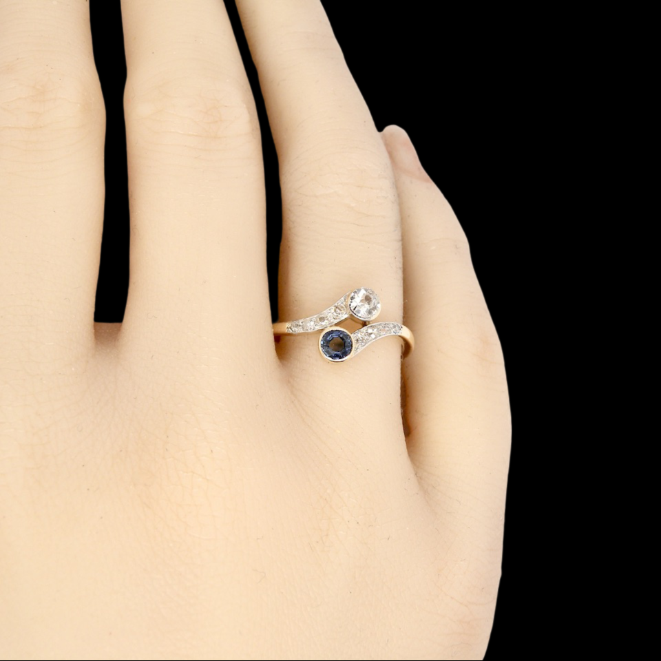 Toi Et Moi Sapphire and Diamond Ring