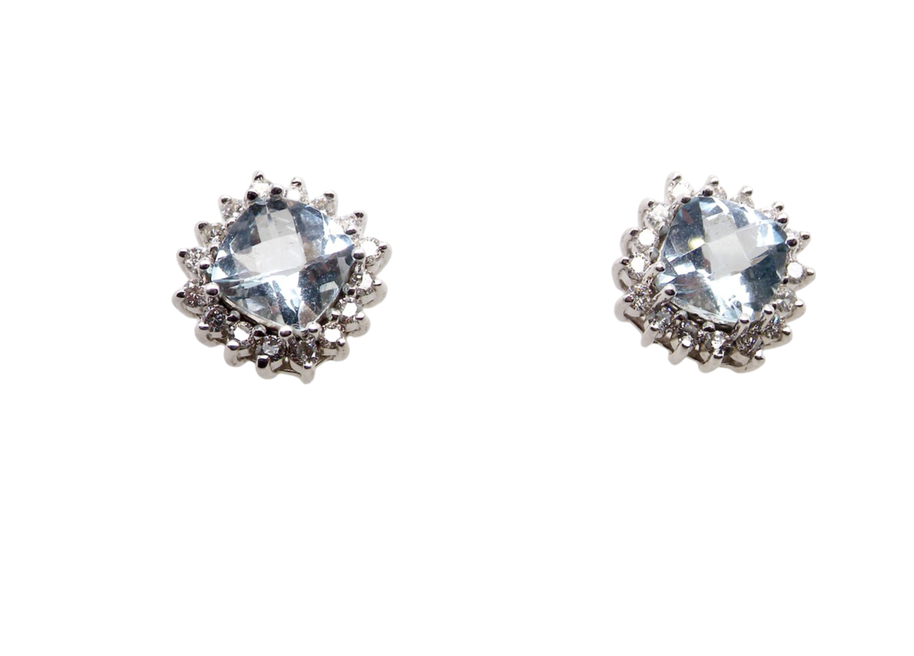 Aquamarine and Diamond earrings