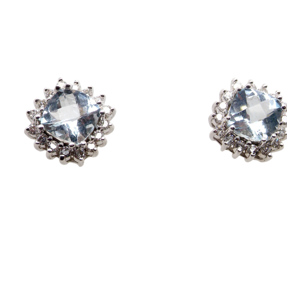 Aquamarine and Diamond earrings