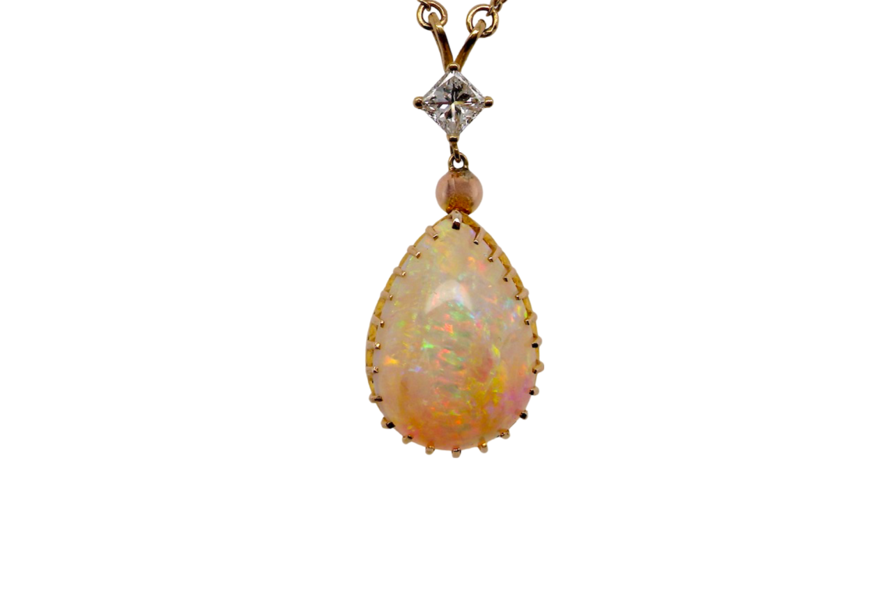 A fine Opal and Diamond Pendant
