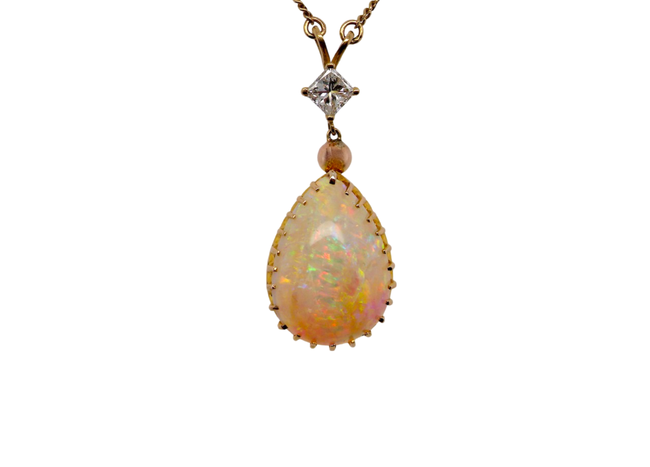 A fine Opal and Diamond Pendant