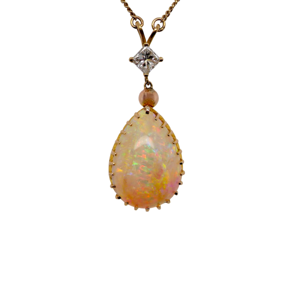 A fine Opal and Diamond Pendant