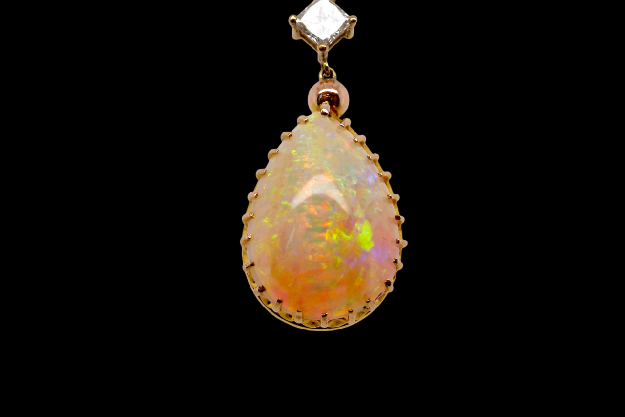 Opal and Diamond Pendant