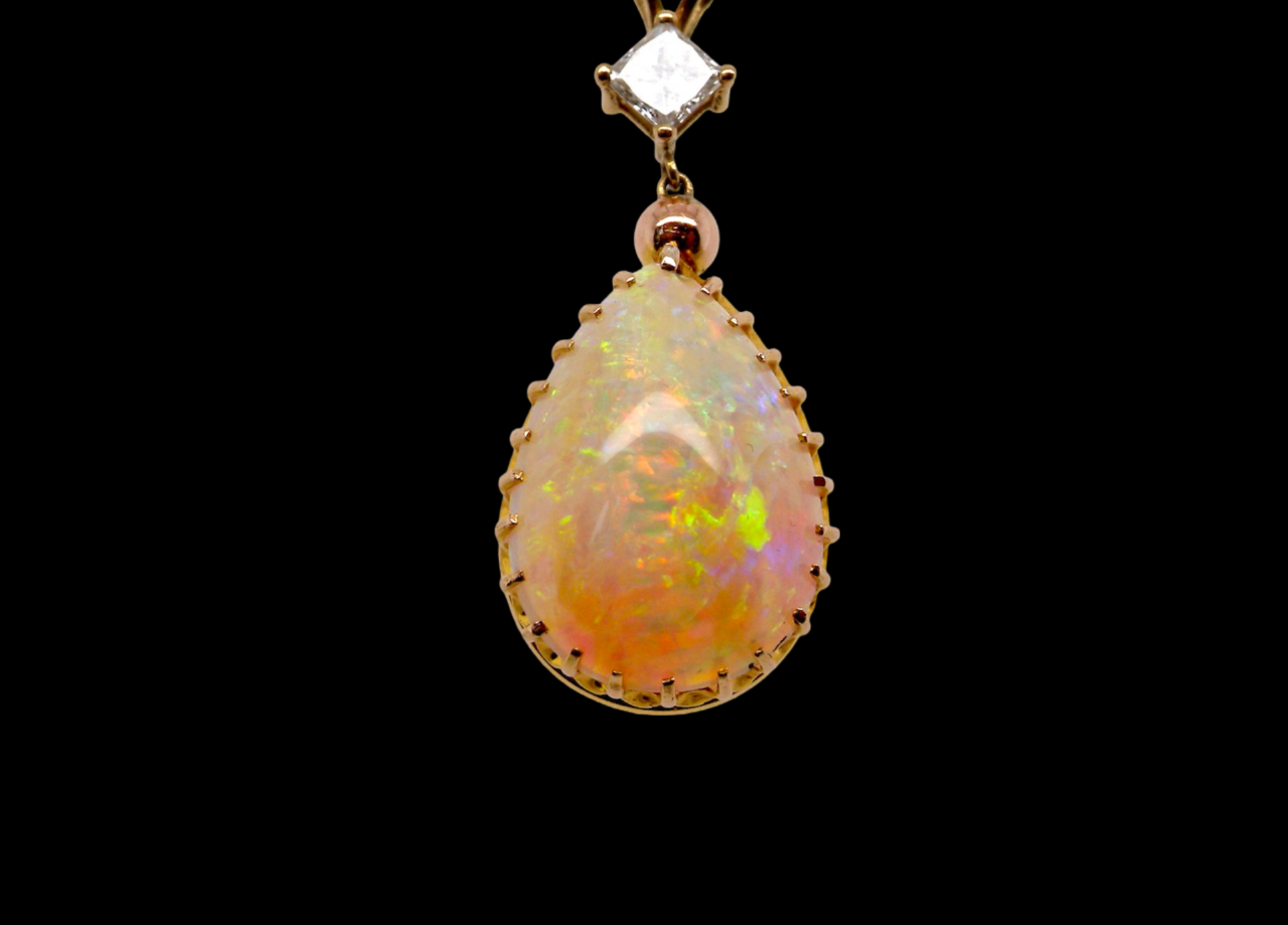 Opal and Diamond Pendant