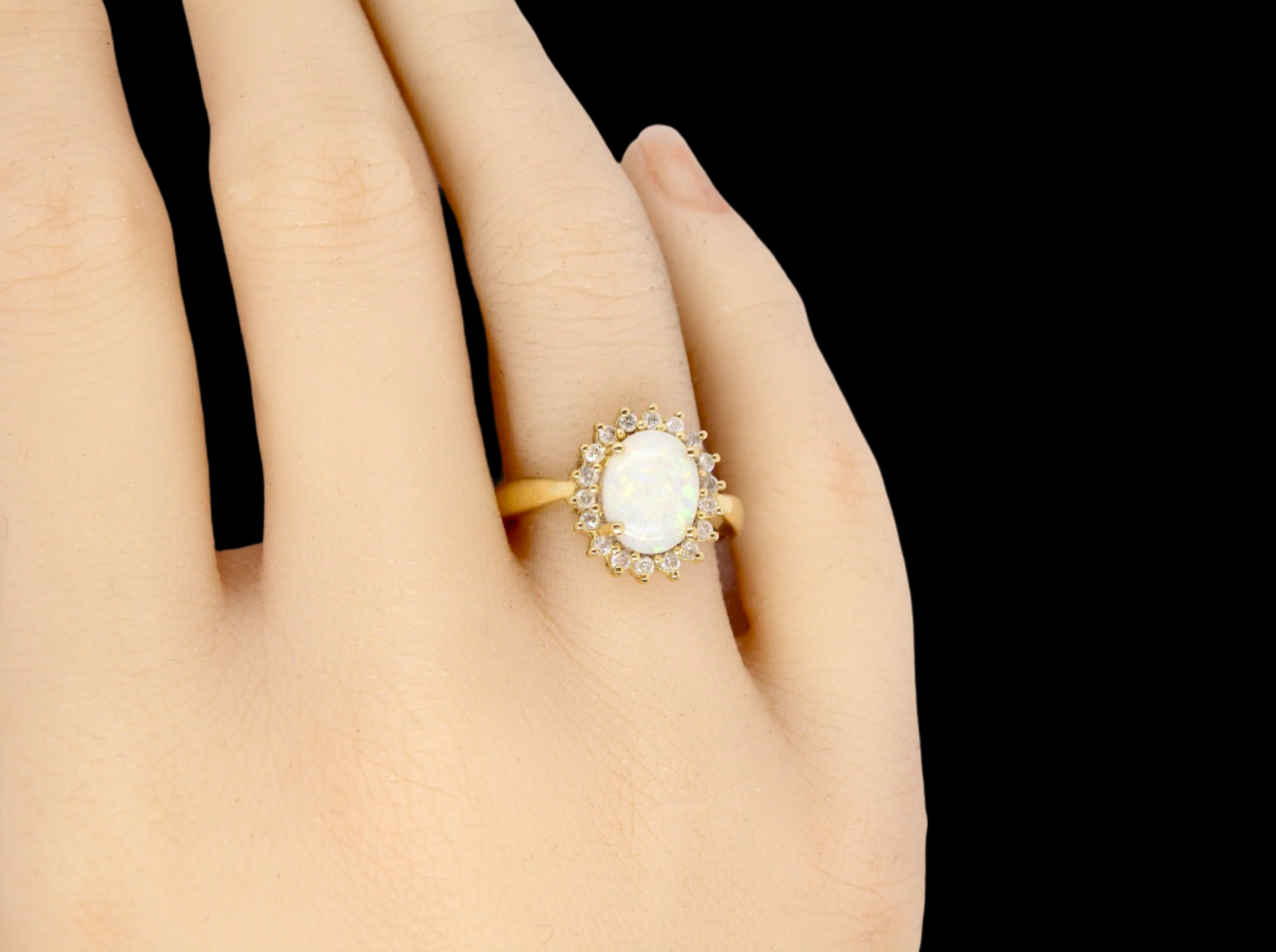 opal and diamond  ring