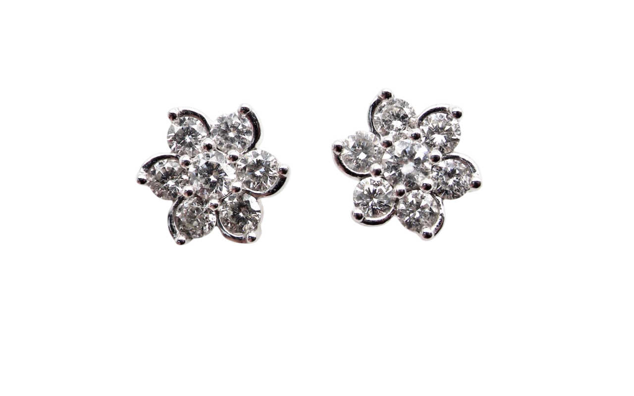 A pair of diamond earrings