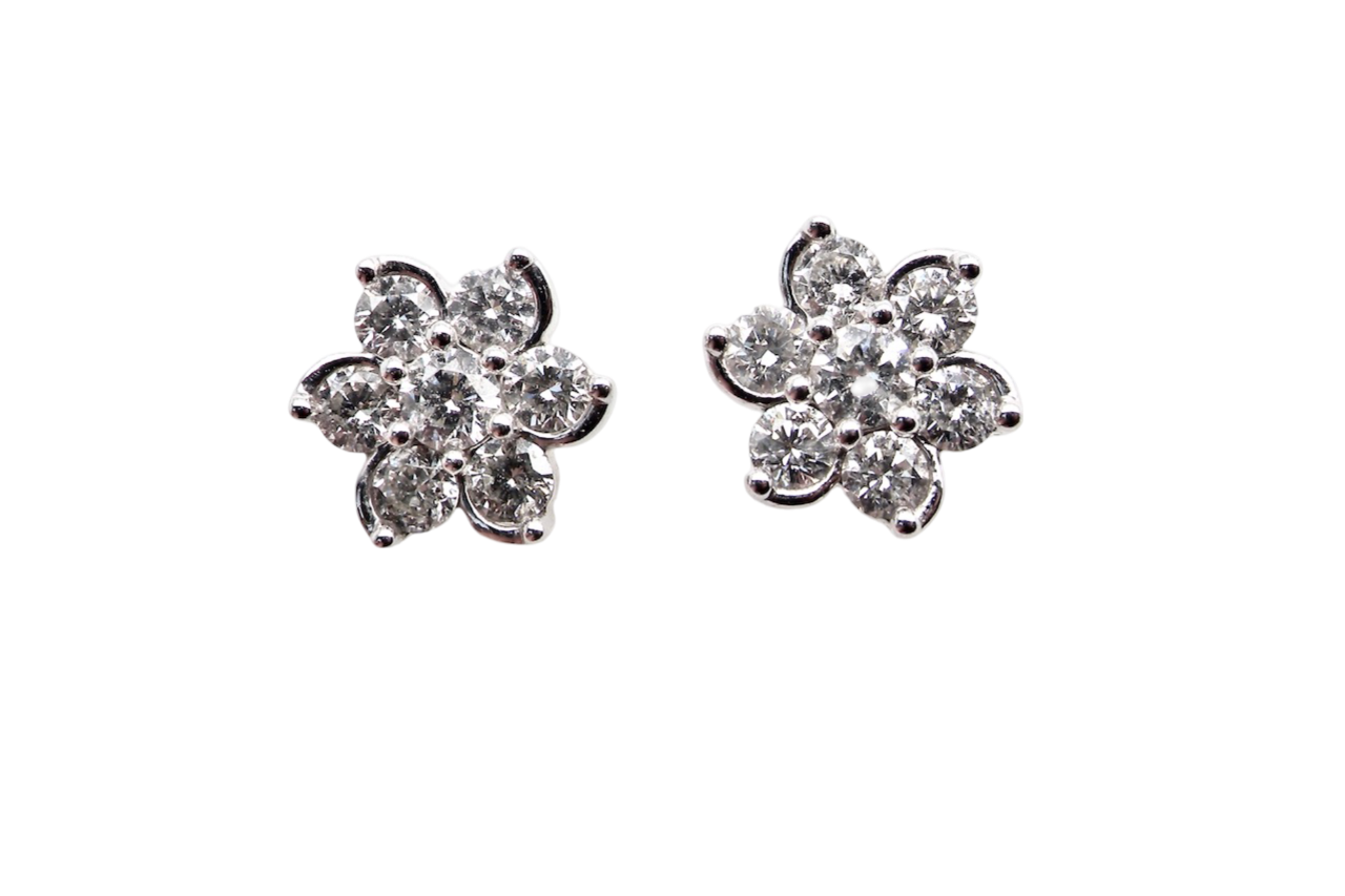 A pair of diamond earrings
