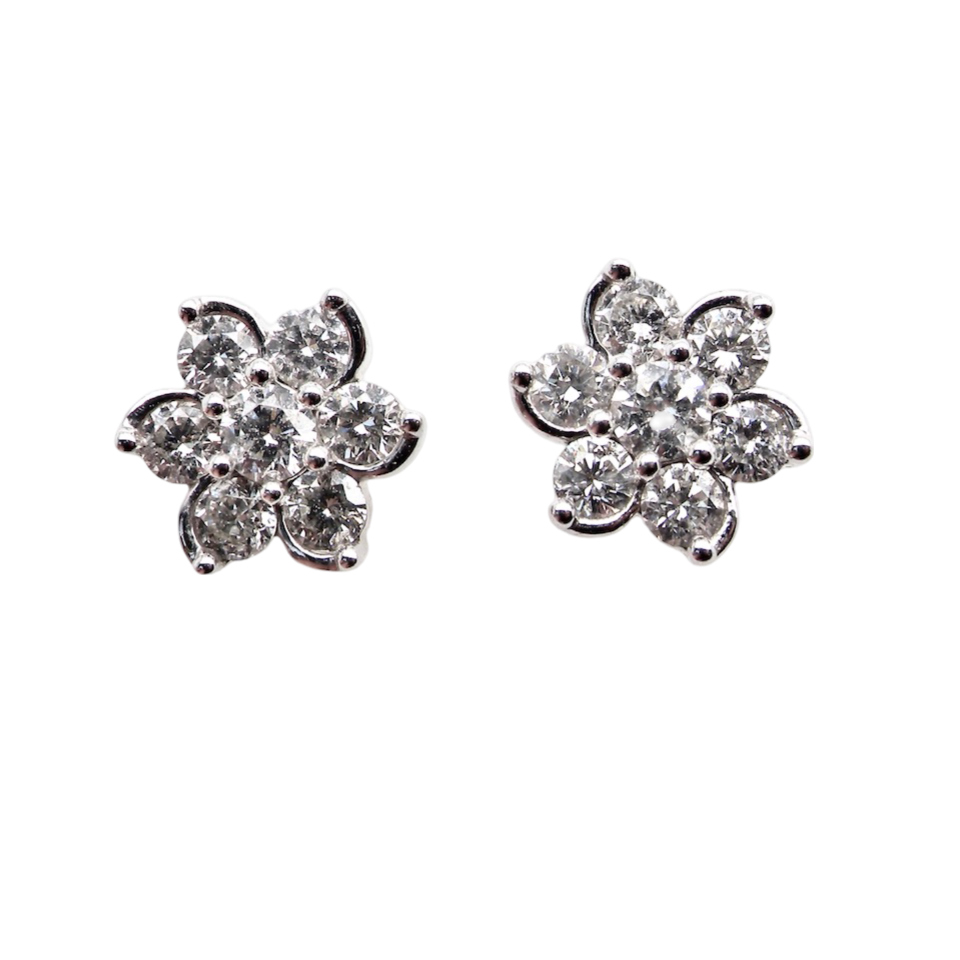 A pair of diamond earrings