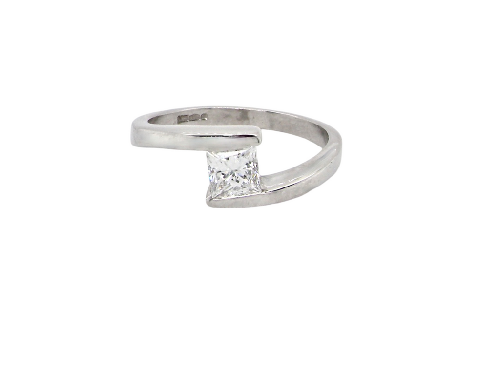 A Princess Cut Solitaire Diamond Ring