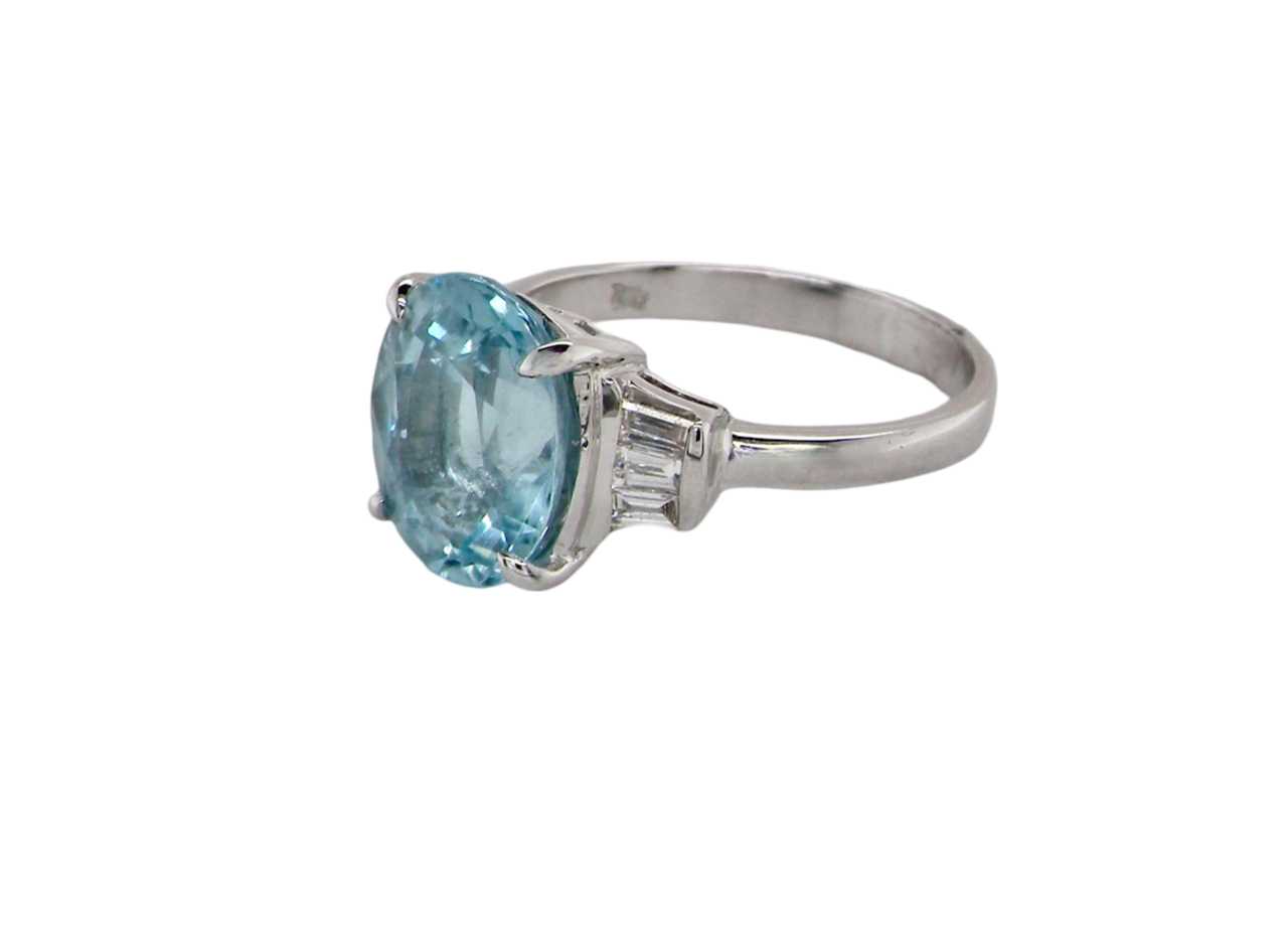 Aquamarine and Diamond ring