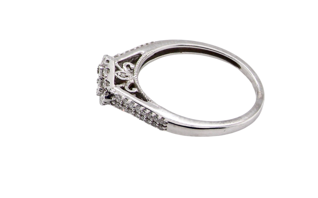 side view diamond cluster ring