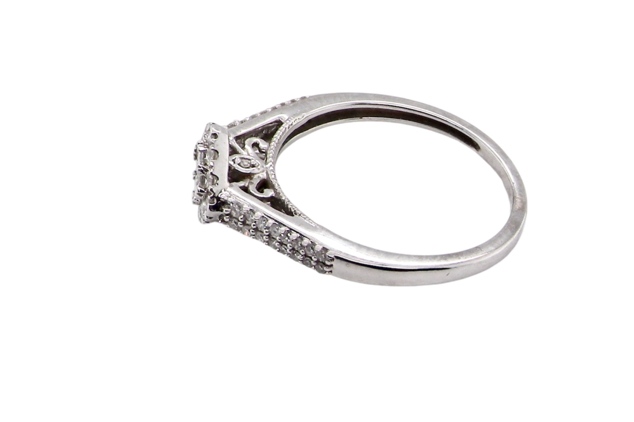 side view diamond cluster ring