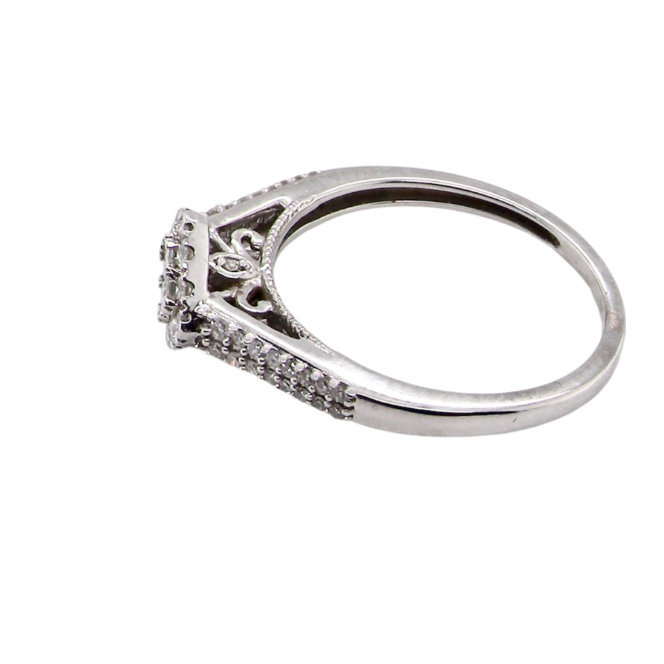 side view diamond cluster ring