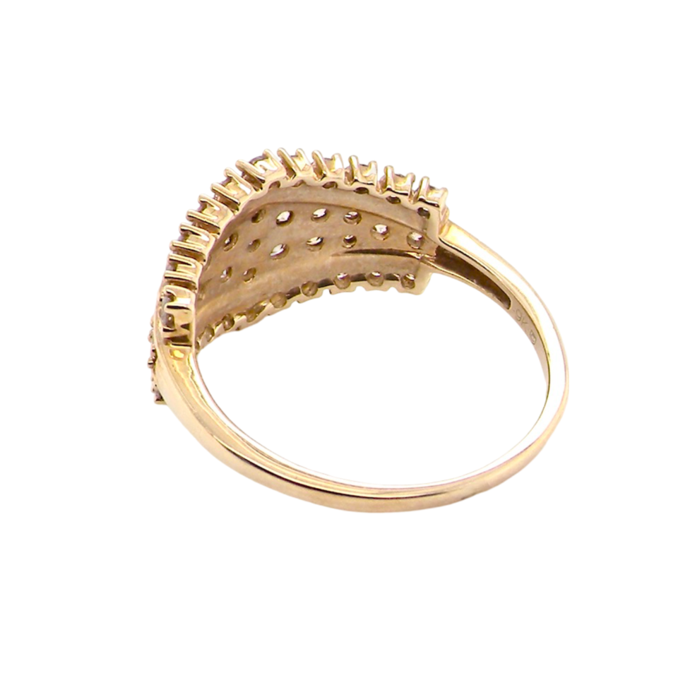 A multi cluster diamond ring rear view