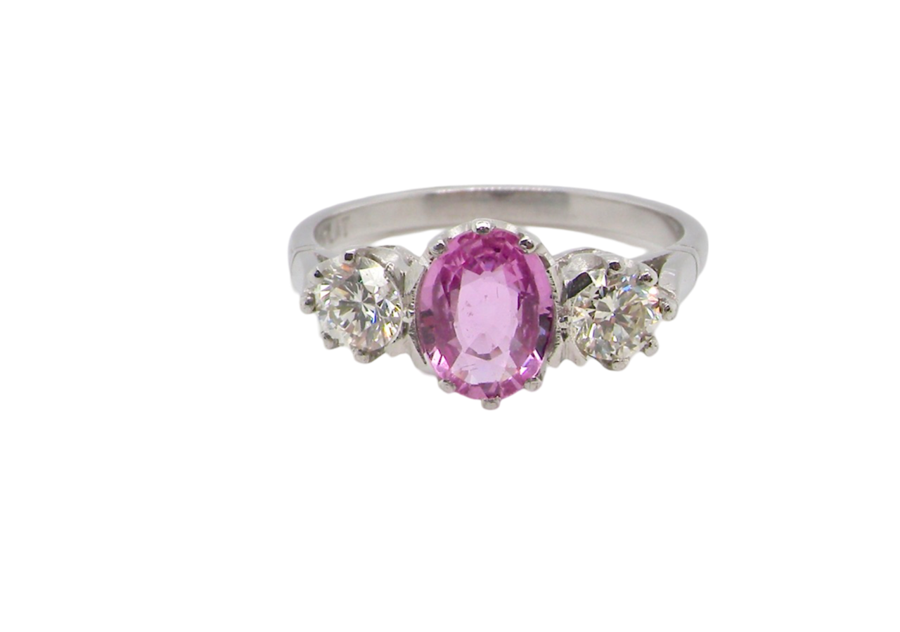 pink sapphire and diamond ring