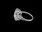 An Aquamarine and Diamond Ring