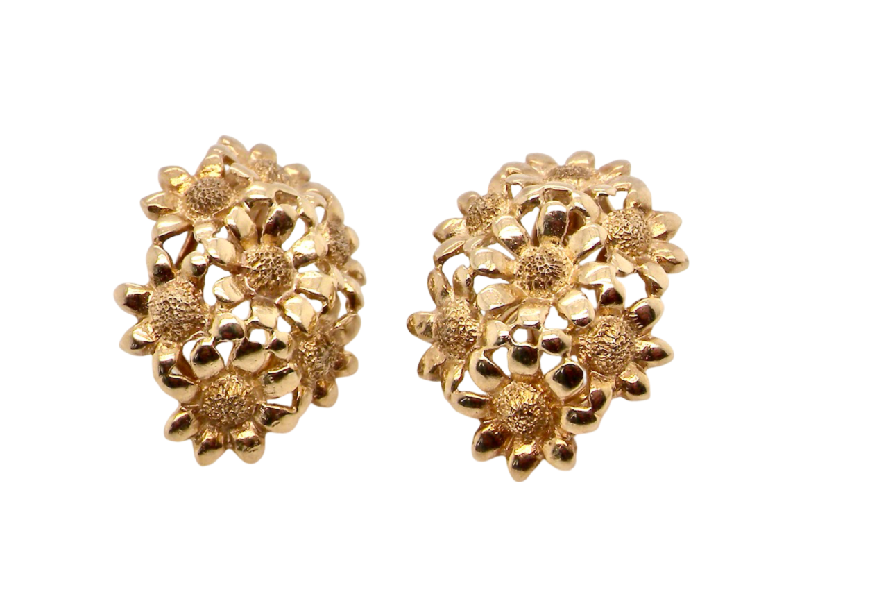 A pair of vintage clip earrings