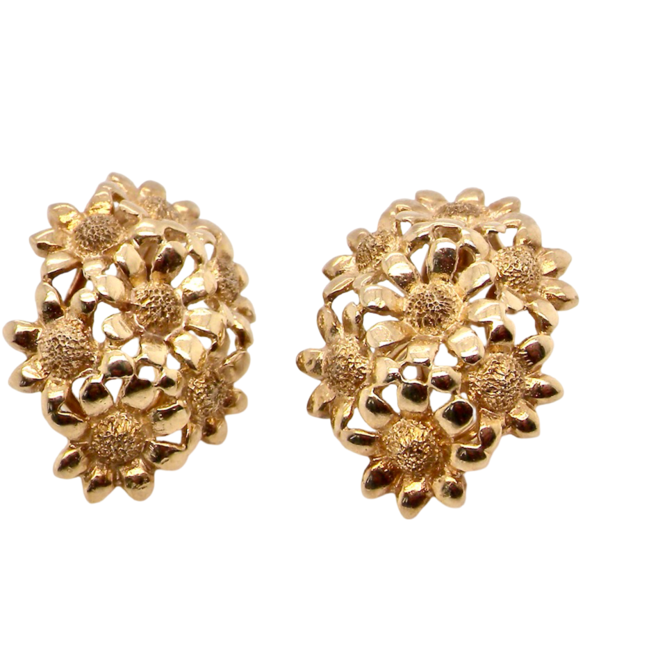 A pair of vintage clip earrings
