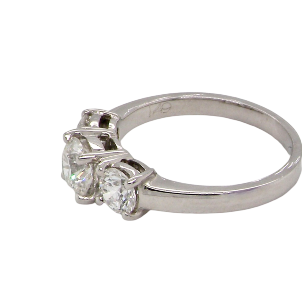 A fine and impressive trilogy Diamond Ring side view