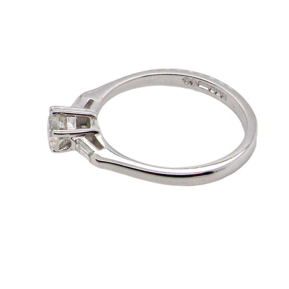 A fine Diamond Solitaire Ring side view