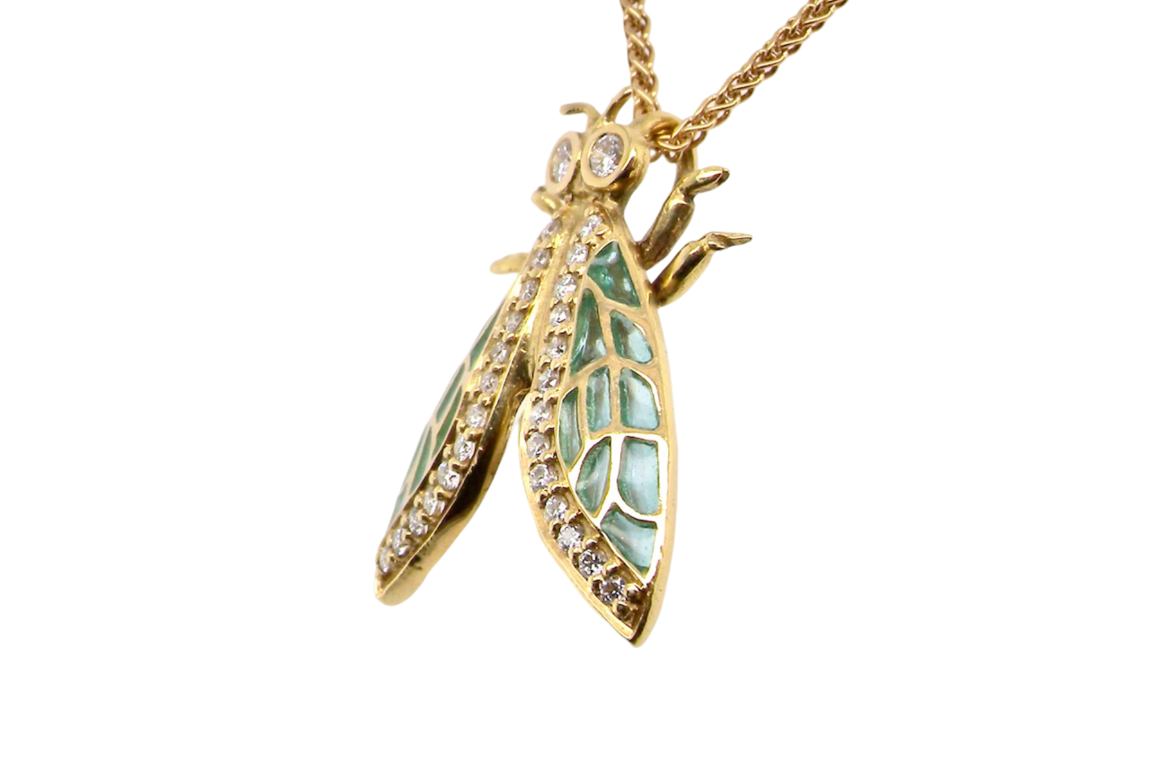 butterfly pearl and diamond pendant