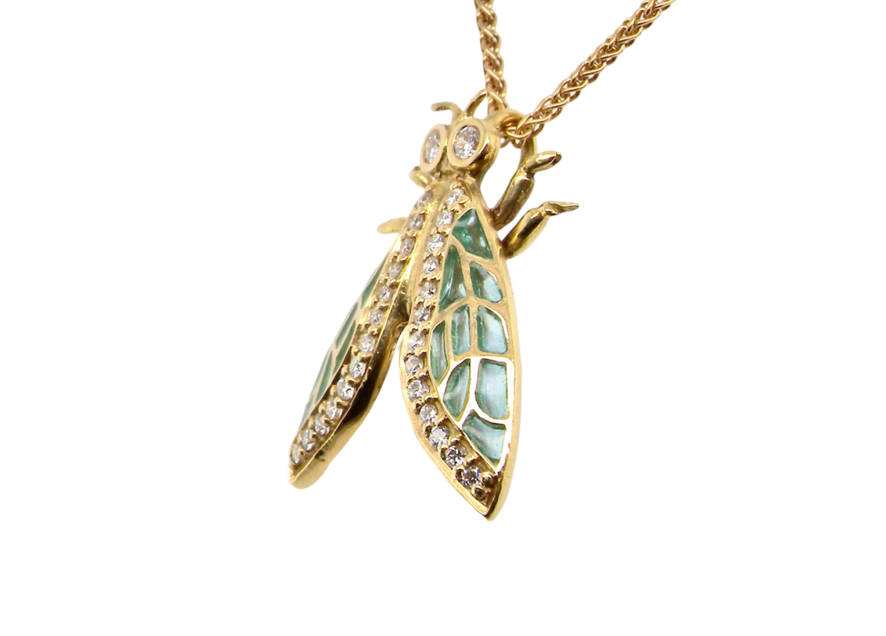 butterfly pearl and diamond pendant