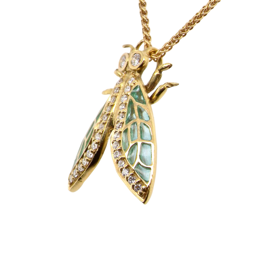 butterfly pearl and diamond pendant