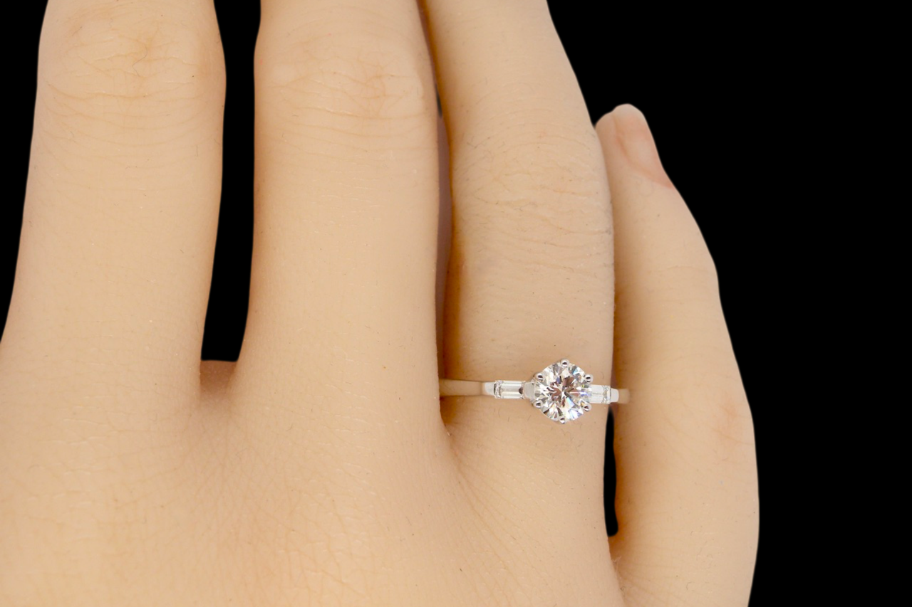 A fine Diamond Solitaire Ring finger view