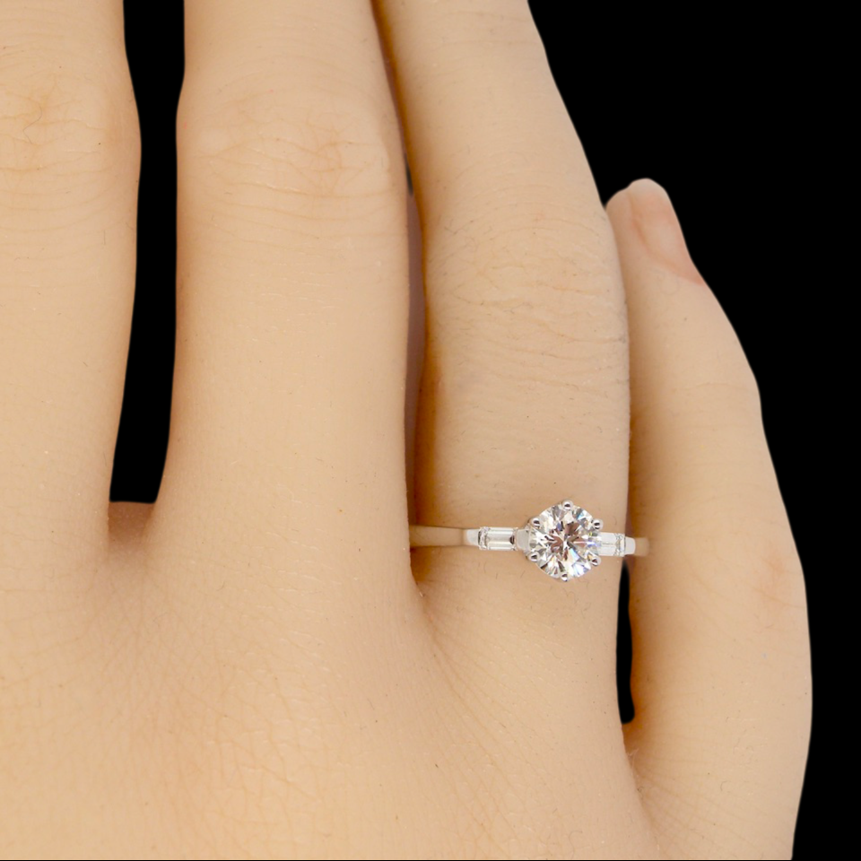 A fine Diamond Solitaire Ring finger view