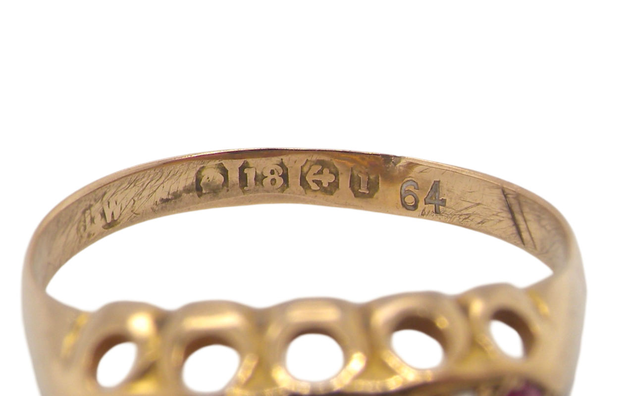 Edwardian ruby and diamond ring hallmarks