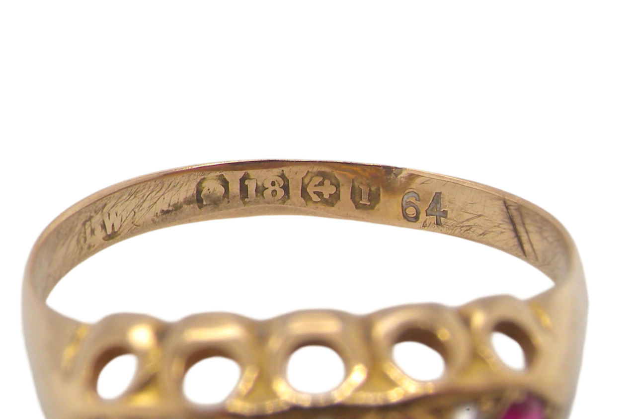 Edwardian ruby and diamond ring hallmarks