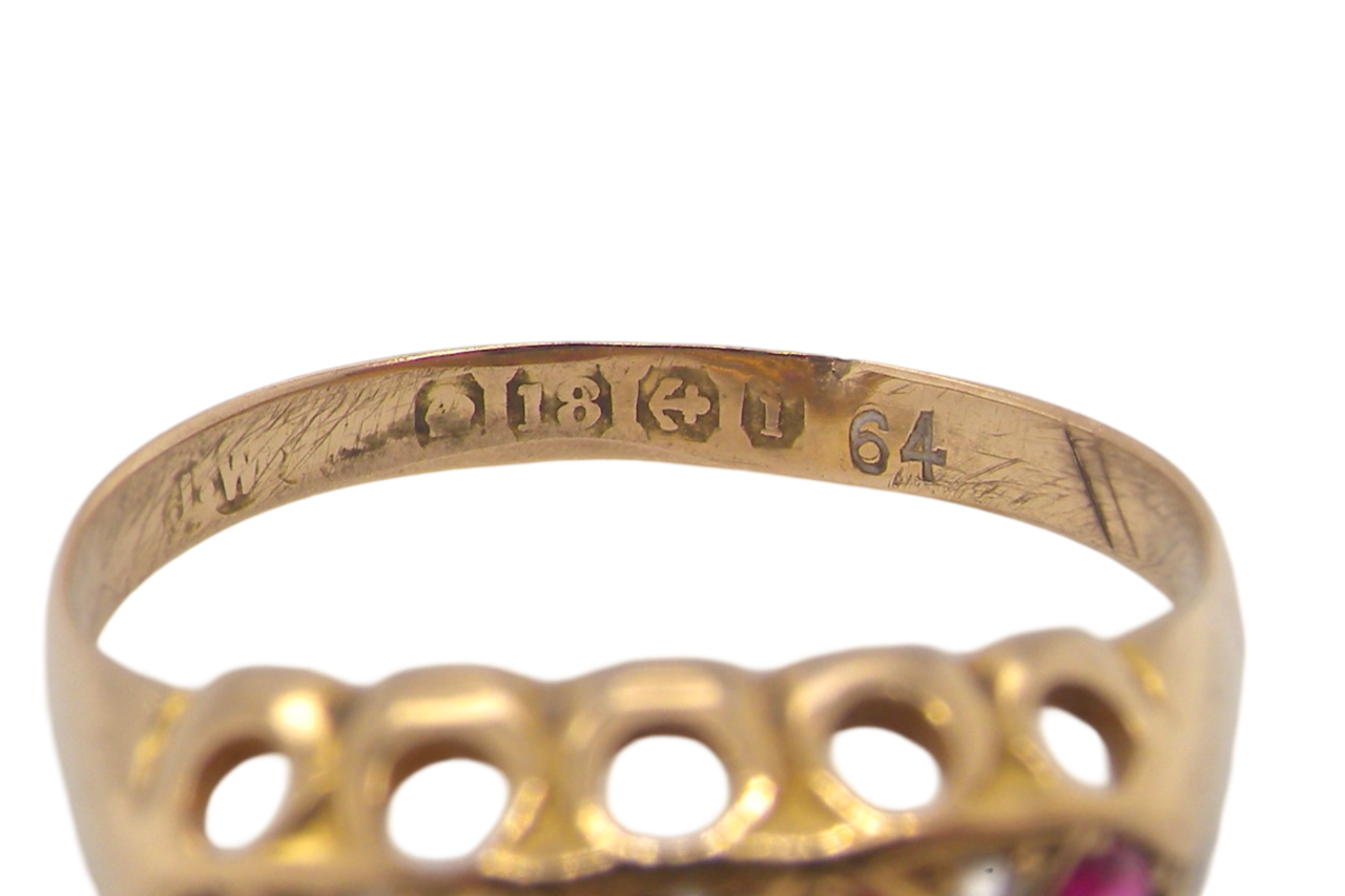 Edwardian ruby and diamond ring hallmarks