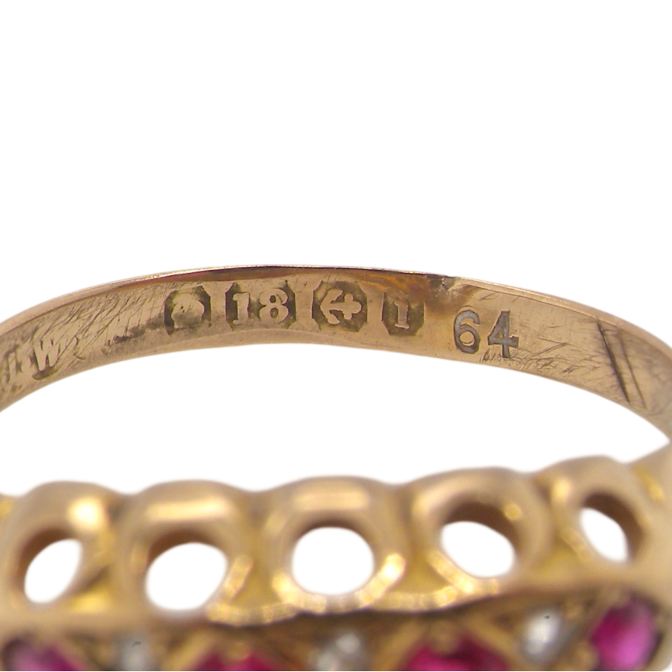 Edwardian ruby and diamond ring hallmarks