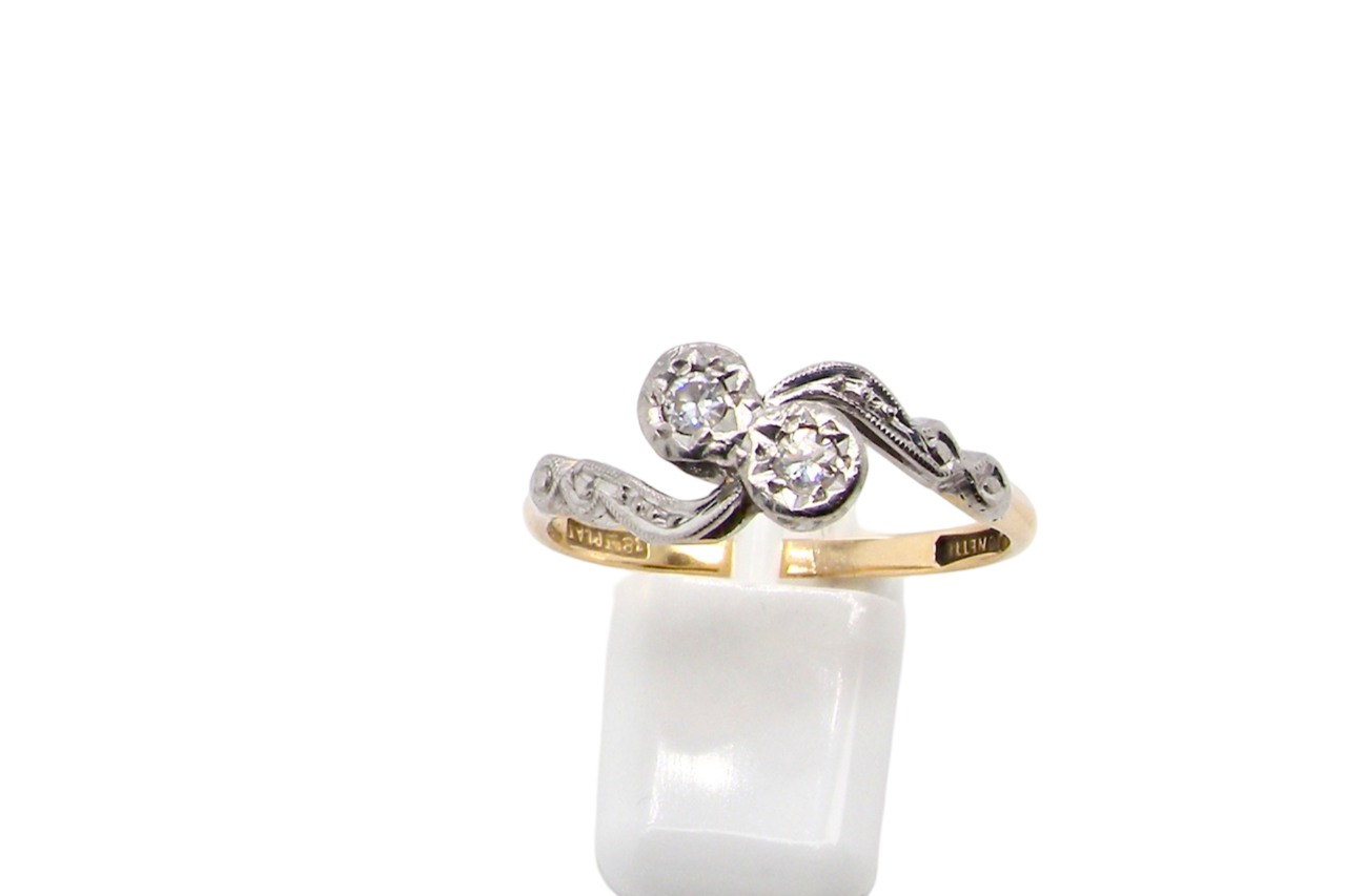 A Vintage Two Stone Diamond Ring moi et toi