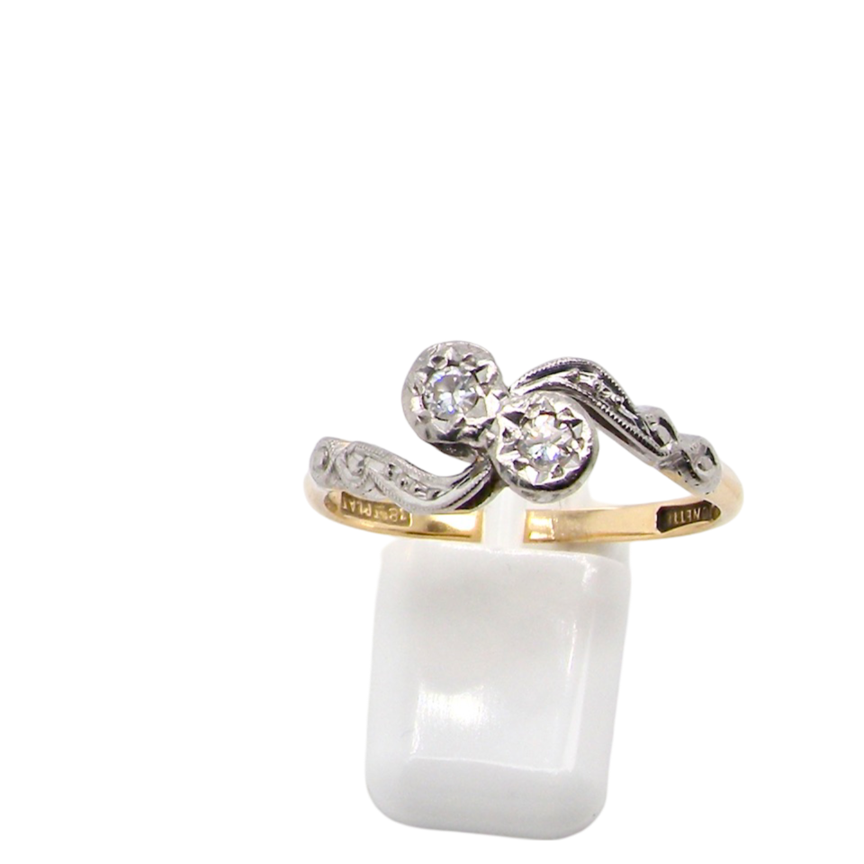 A Vintage Two Stone Diamond Ring moi et toi