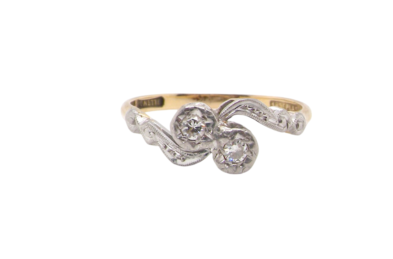A Vintage Two Stone Diamond Ring
