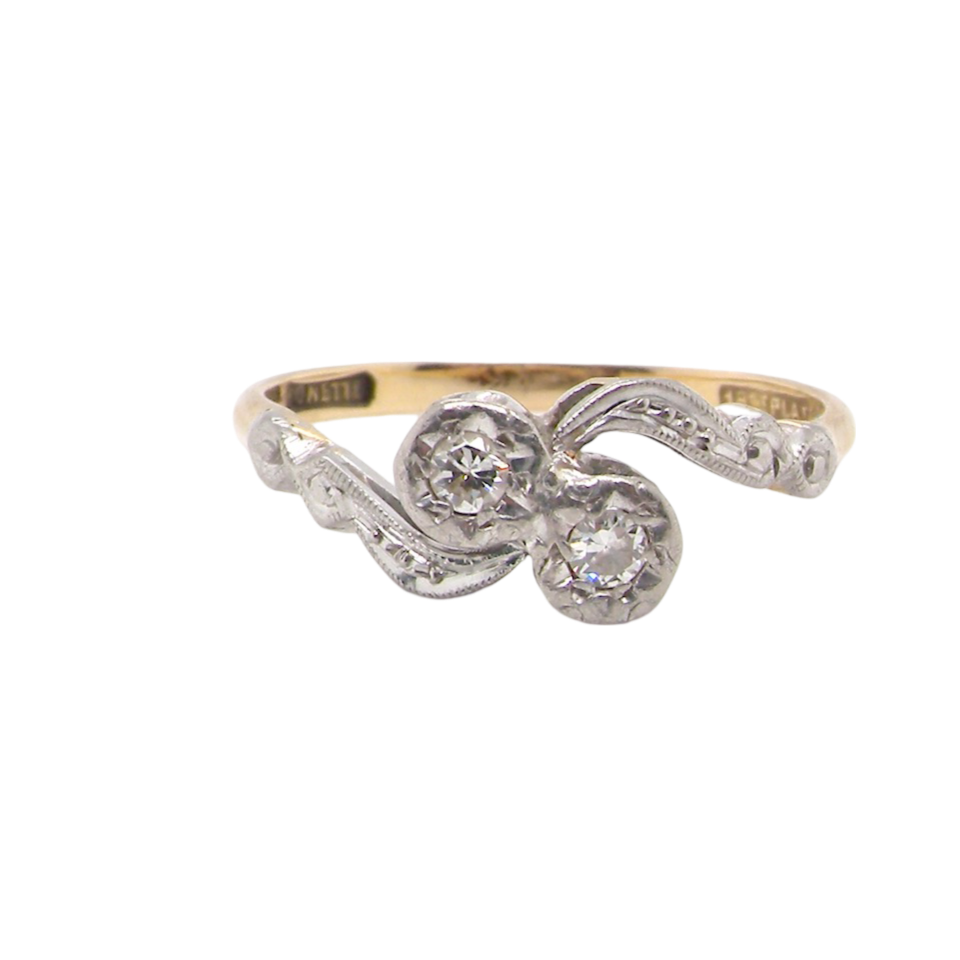 A Vintage Two Stone Diamond Ring