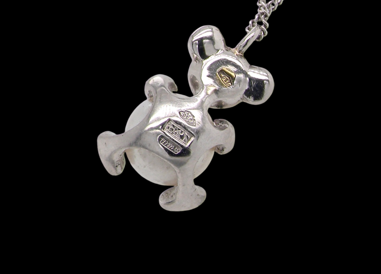 A Teddy Bear Pendant rear view