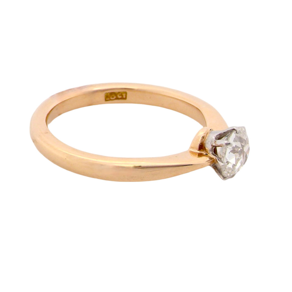 A solitaire Diamond Ring side view