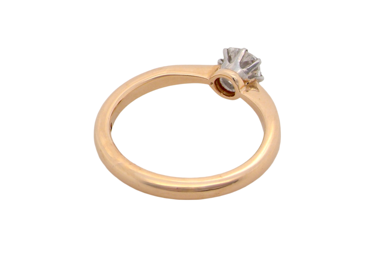 A solitaire Diamond Ring rear view